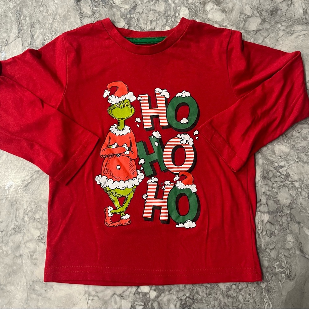 Red Grinch Kids Long Sleeve Shirt 5t